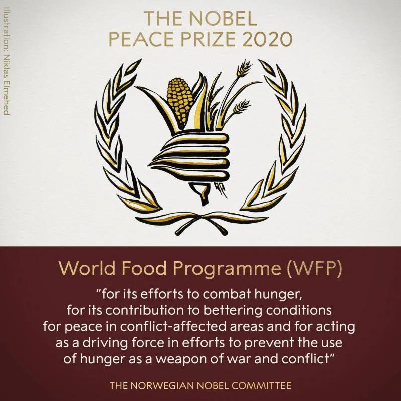 2020年诺贝尔和平奖揭晓！ 花落联合国世界粮食计划署