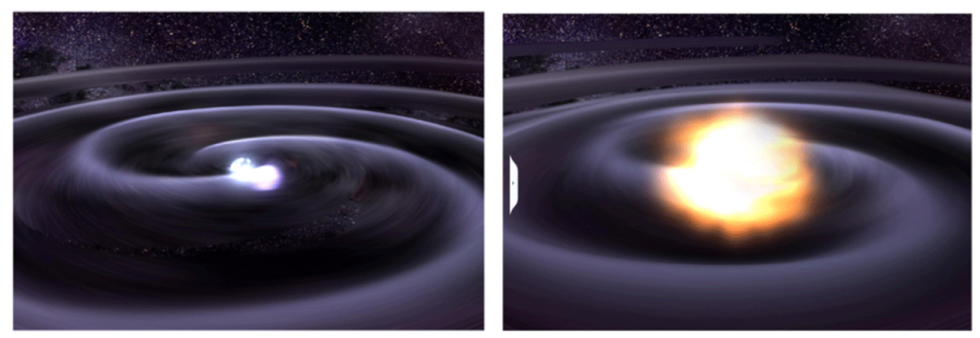 双氧氖白矮星并合后形成核塌缩超新星